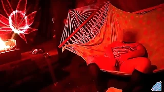 Solo masturbation of my wet pussy in the hammock Hammock Hussy 2